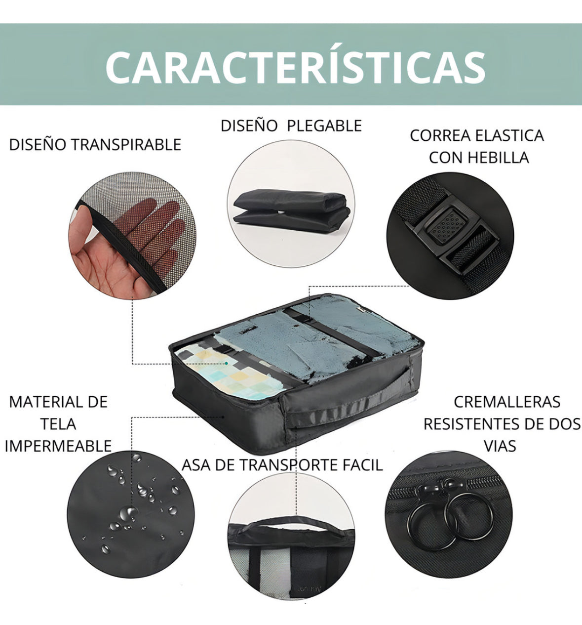 Juego De 8 Bolsas Organizadoras De Maletas, Set Viaje Equipaje