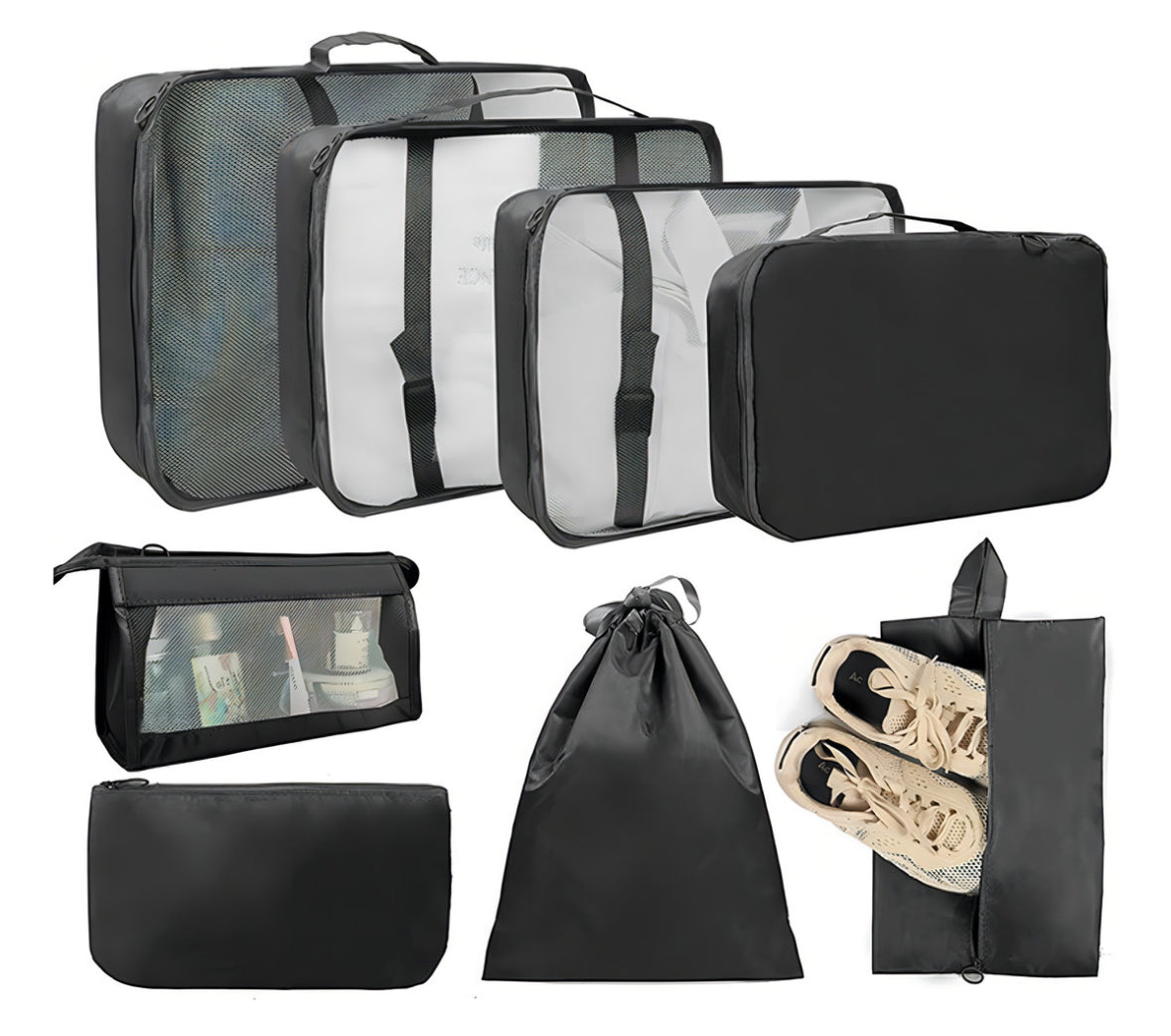 Juego De 8 Bolsas Organizadoras De Maletas, Set Viaje Equipaje