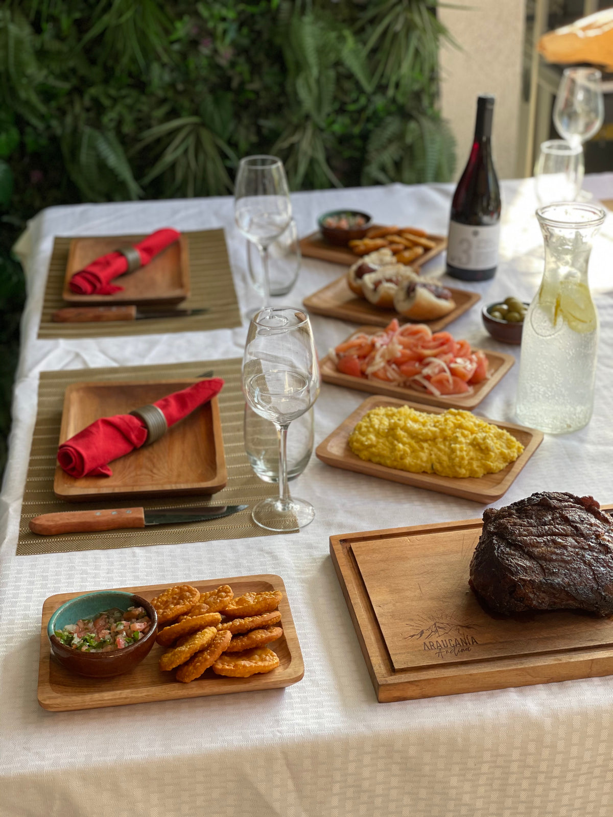 Set de platos madera nativa